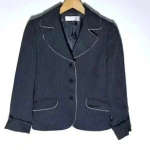 Tahari Arthur S. Levine Black Pink Striped Blazers